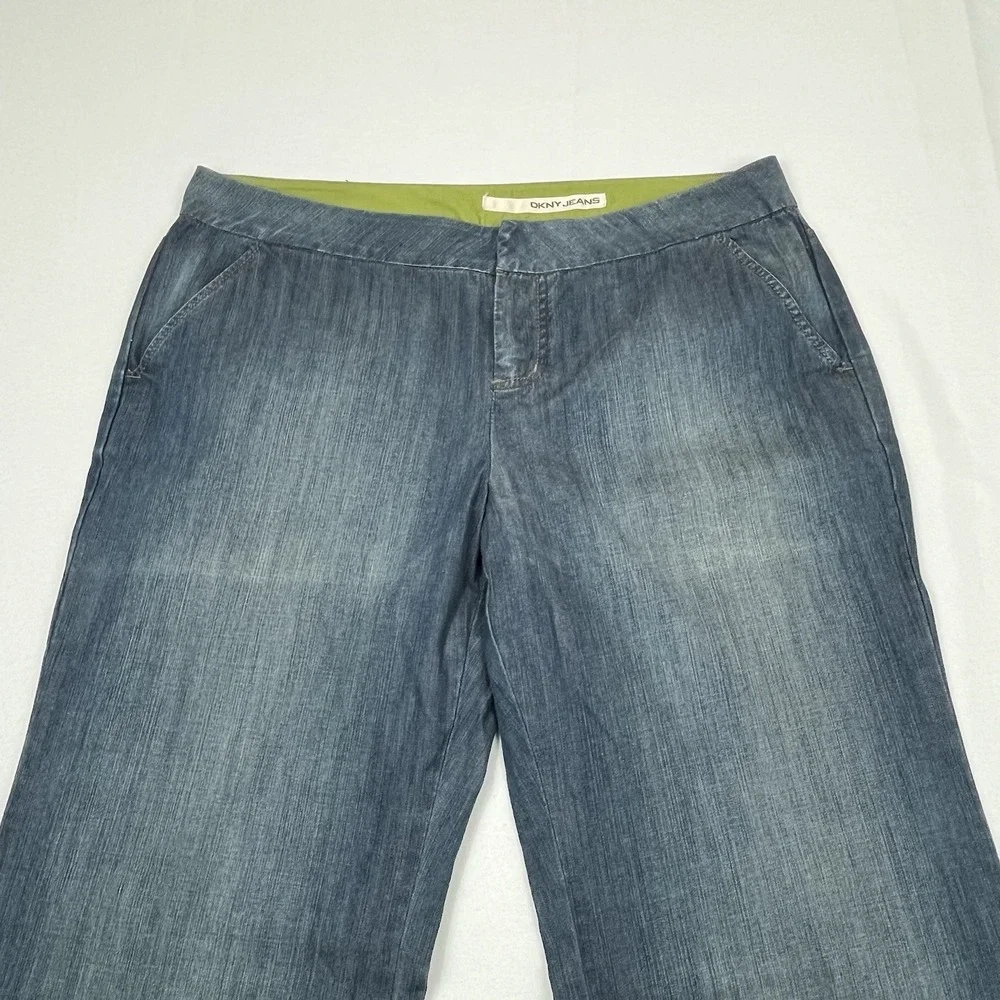 DKNY JEANS Trouser Jean Pants size‎ 14 Flare Leg Lightweight